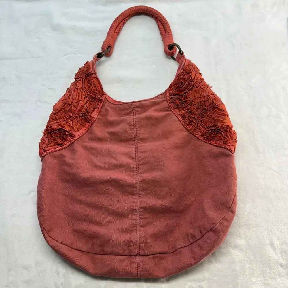Anthropologie Miss Albright Philadelphia Hobo Handbag Desert Coral Shoulder Bag
